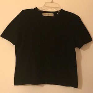 Women's short sleeve black cashmere sweater, PM